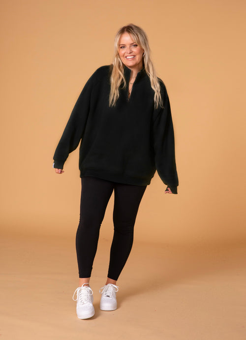 Relaxed Half-Zip - Black (Imperfect)