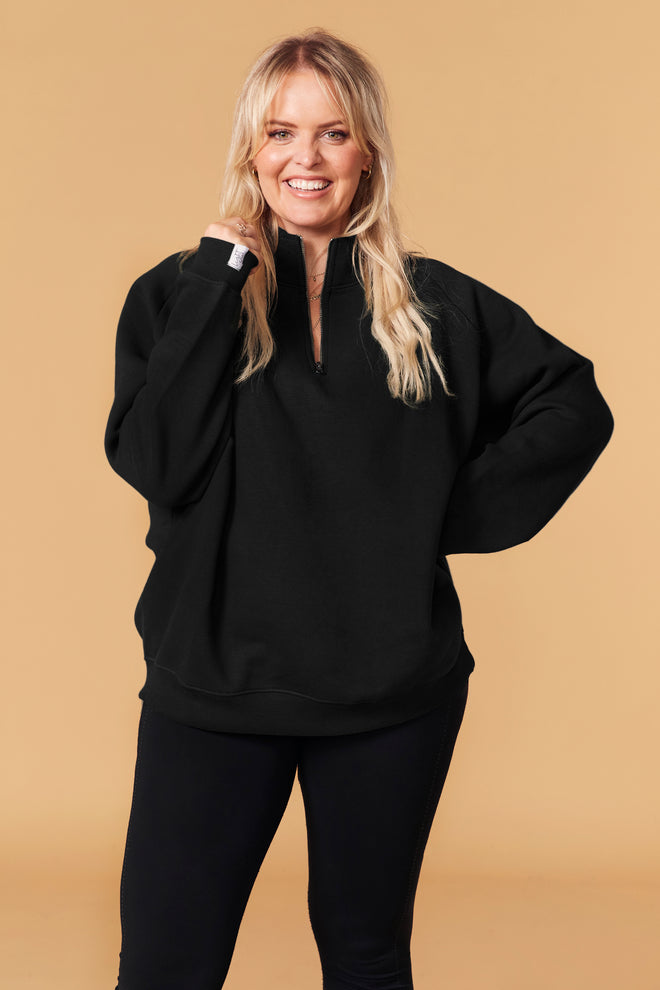 Relaxed Half-Zip - Black (Imperfect)
